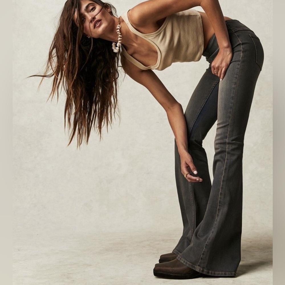 Free People Gray Flare Jeans